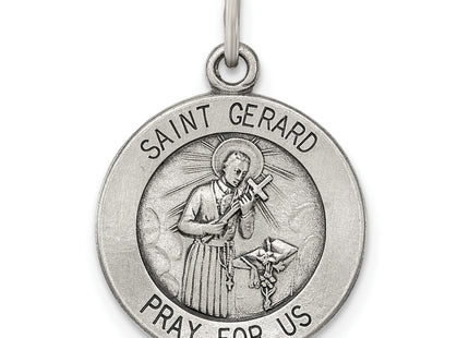 Sterling Silver Antiqued Saint Gerard Medal