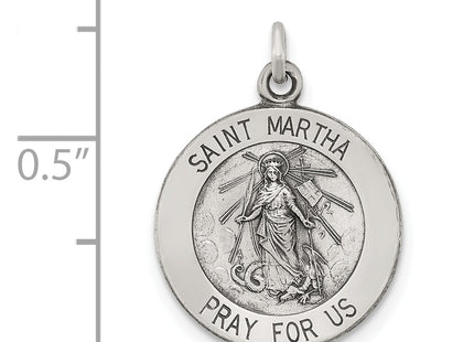 Sterling Silver Antiqued Saint Martha Medal