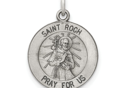 Sterling Silver Antiqued Saint Roch Medal