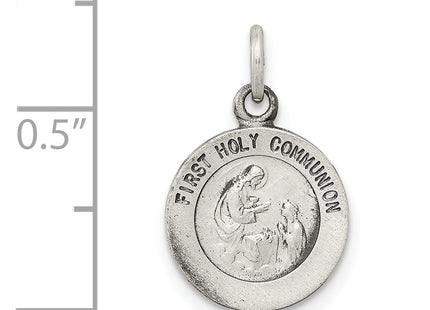 Sterling Silver Antiqued First Holy Communion Medal