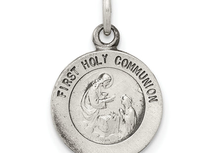 Sterling Silver Antiqued First Holy Communion Medal