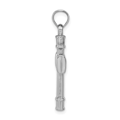 Sterling Silver Rhodium-plated Hollow Reversible Cross Pendant, 32 x 17mm