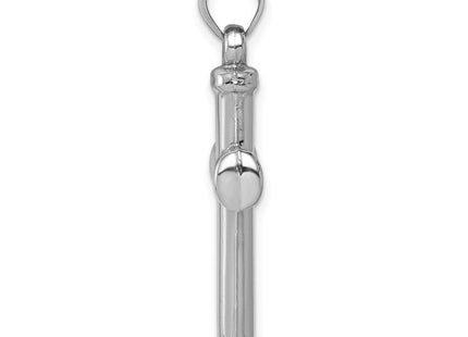 Sterling Silver Rhodium-plated Hollow Reversible Cross Pendant (Style QC5839)