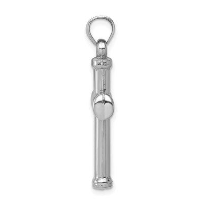 Sterling Silver Rhodium-plated Hollow Reversible Cross Pendant, 35 x 18mm