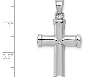 Sterling Silver Rhodium-plated Hollow Reversible Cross Pendant (Style QC5839)