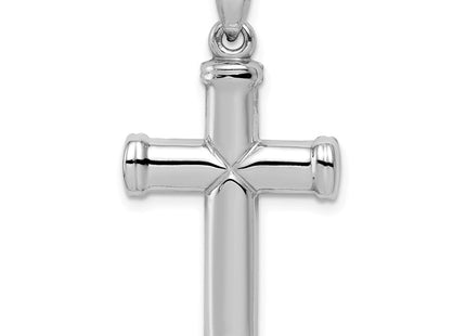 Sterling Silver Rhodium-plated Hollow Reversible Cross Pendant (Style QC5839)