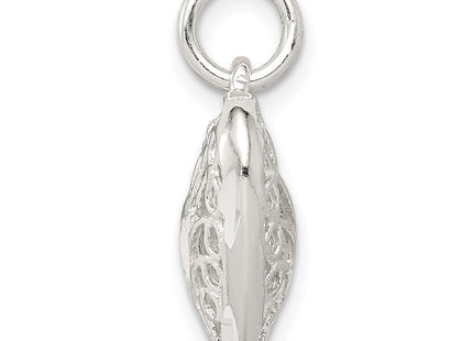 Sterling silver heart charm, alternate view