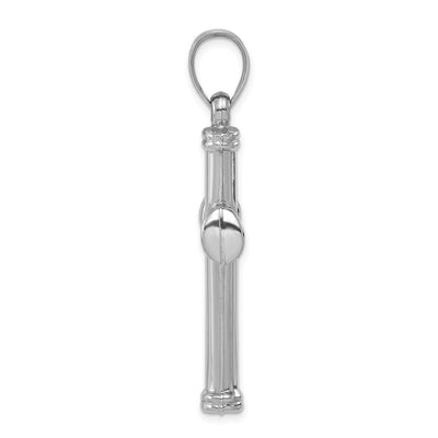 Sterling Silver Rhodium-plated Hollow Reversible Cross Pendant, 48 x 25mm