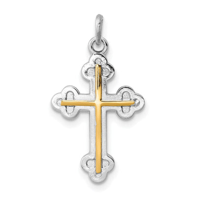 18K gold cross charm