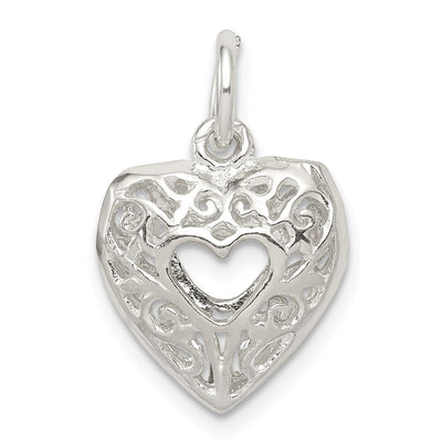 Sterling silver heart charm
