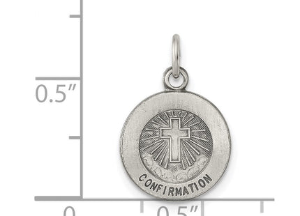 Sterling Silver Antiqued Confirmation Medal (Style QC5902)
