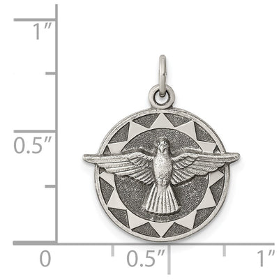 Sterling Silver Antiqued Holy Spirit Medal