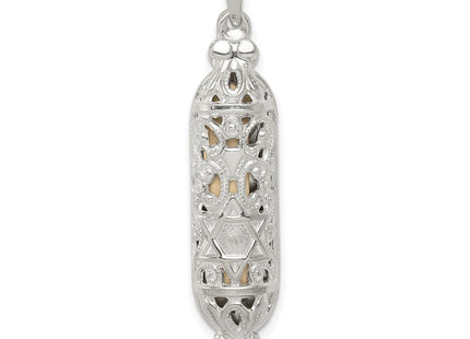 Sterling Silver Fancy Mezuzah Pendant (Style QC5931)