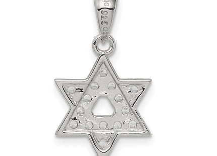 Sterling silver cubic zirconia star pendant, further view