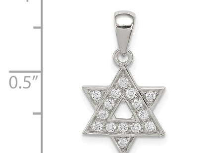 Sterling silver cubic zirconia star pendant, another view