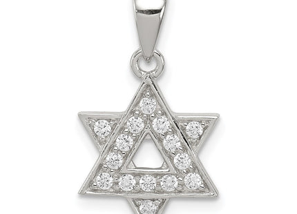 Sterling silver cubic zirconia star pendant