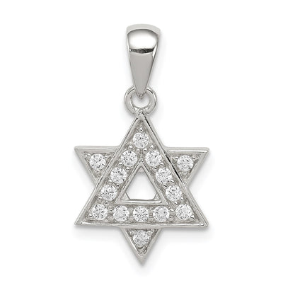 Sterling silver cubic zirconia star pendant