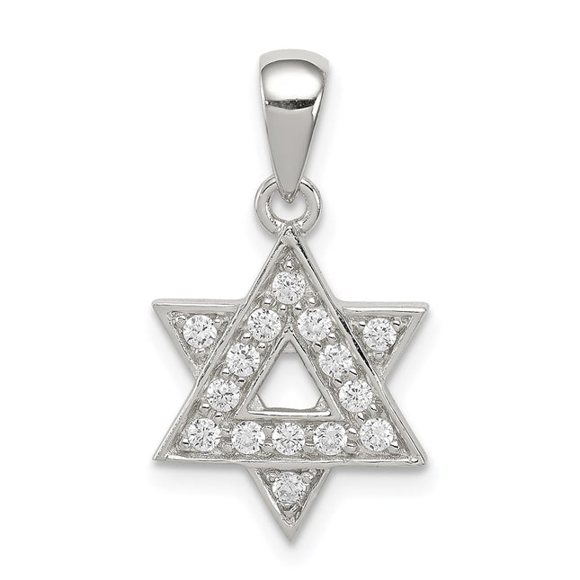 Sterling silver cubic zirconia star pendant