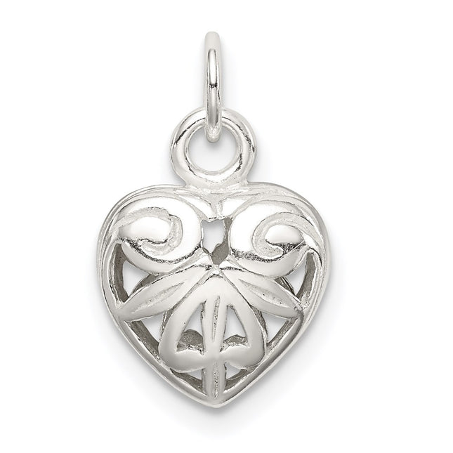 Sterling silver heart charm