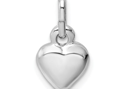 Sterling silver heart charm, another view