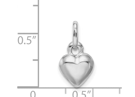 Sterling silver heart charm, further view