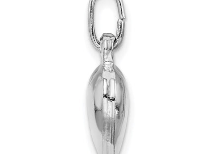 Sterling Silver Rhodium-plated Puffed Heart Charm (Style QC5975)