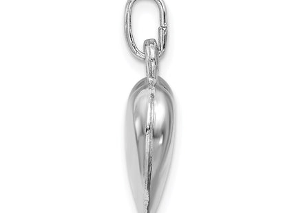 Sterling silver heart charm, alternate view