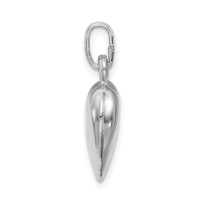 Sterling Silver Rhodium-plated Puffed Heart Charm, 18 x 14mm