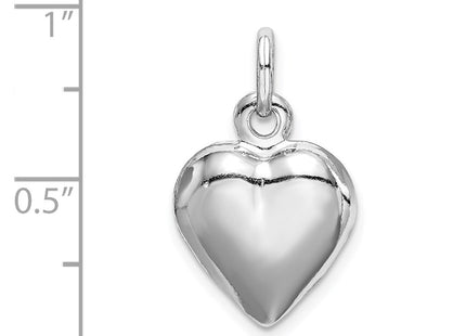 Sterling silver heart charm, further view