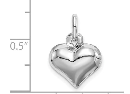 Sterling silver heart charm, further view