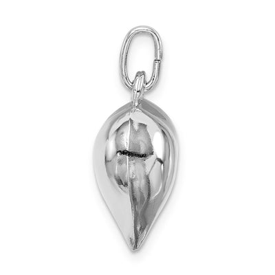 Sterling Silver Rhodium-plated Puffed Heart Charm, 19 x 15mm