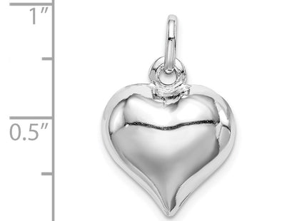 Sterling silver heart charm, further view