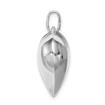 Sterling Silver Rhodium-plated Puffed Heart Pendant, 22 x 24mm