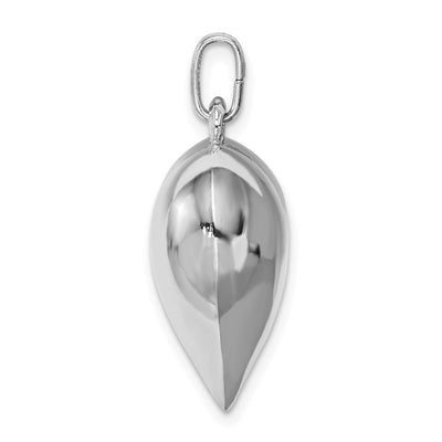 Sterling Silver Rhodium-plated Puffed Heart Pendant, 23 x 21mm