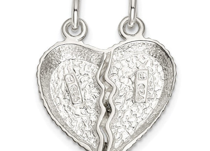 Sterling silver heart charm, further view