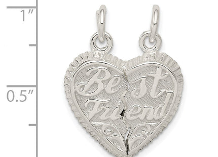Sterling silver heart charm, another view