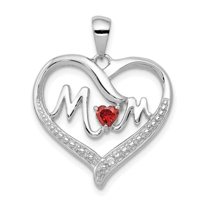 Sterling silver cubic zirconia heart pendant