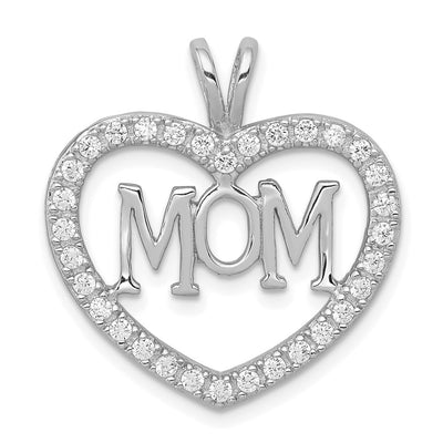 Sterling silver cubic zirconia heart pendant