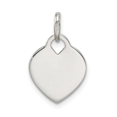 Sterling Silver Heart Pendant, 21 x 14mm