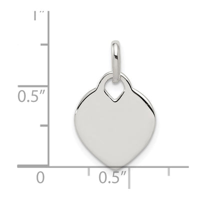 Sterling Silver Heart Pendant, 21 x 14mm