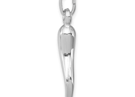 Sterling Silver Rhodium-plated Italian Horn Charm (Style QC6087)