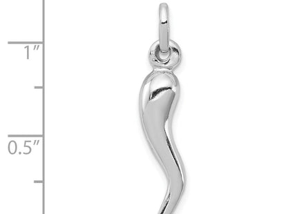 Sterling Silver Rhodium-plated Italian Horn Charm (Style QC6087)
