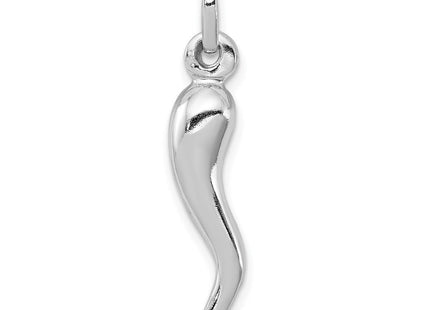 Sterling Silver Rhodium-plated Italian Horn Charm (Style QC6087)