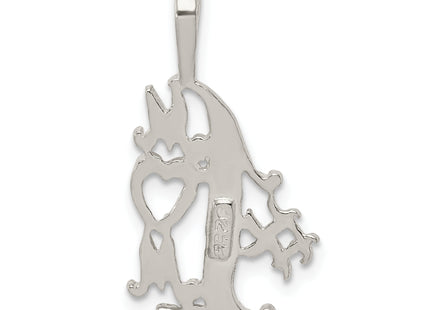 Sterling Silver # 1 Mom Charm, 25 x 12mm
