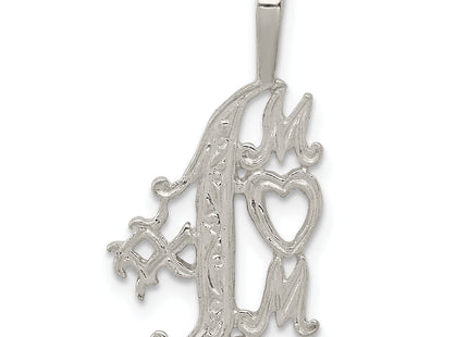 Sterling Silver # 1 Mom Charm, 25 x 12mm