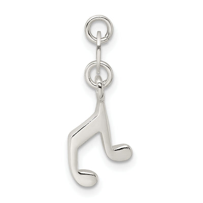Sterling Silver Music Note Charm, 15 x 10mm