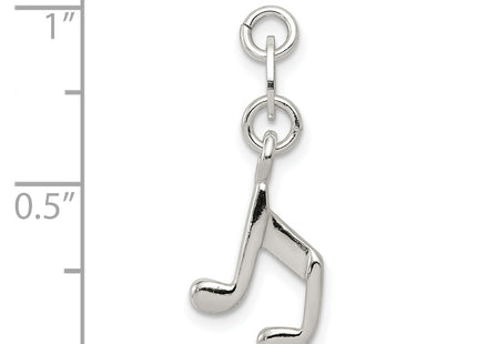 Sterling Silver Music Note Charm, 15 x 10mm