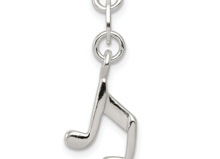 Sterling Silver Music Note Charm, 15 x 10mm