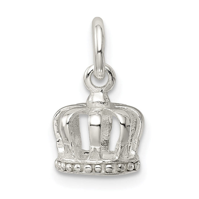 Sterling Silver Crown Charm, 11 x 9mm