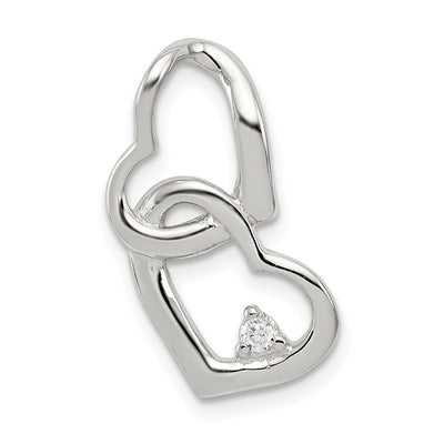 Sterling silver cubic zirconia heart pendant